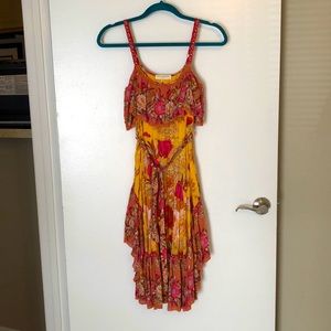 Spell Siren Song Strappy Dress in Marigold